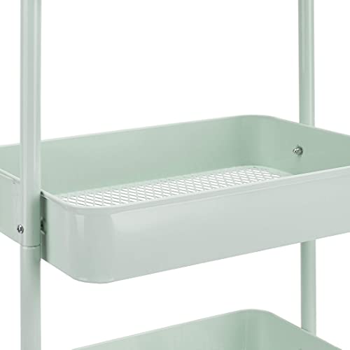 White 3-Tier Rolling Utility Cart with Lockable Wheels G67193