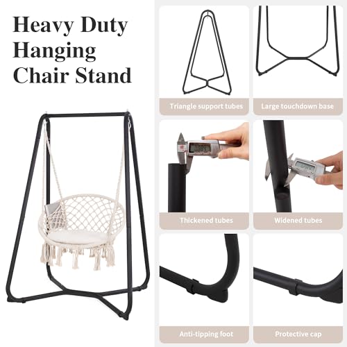 Grey Hammock Chair with Stand, 330 lbs Capacity N7736