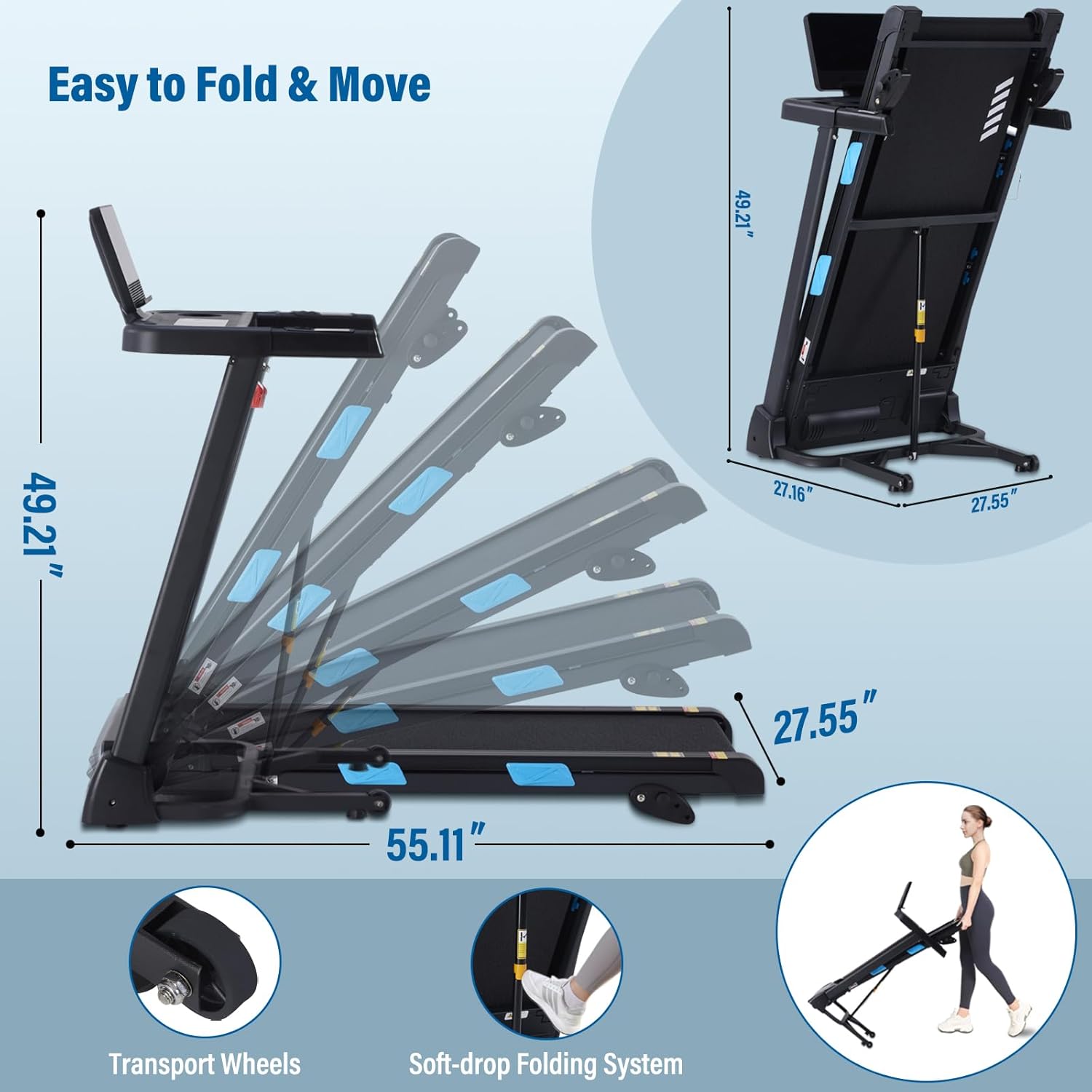 350 lbs Capacity 3.0HP Treadmill with Incline R53563