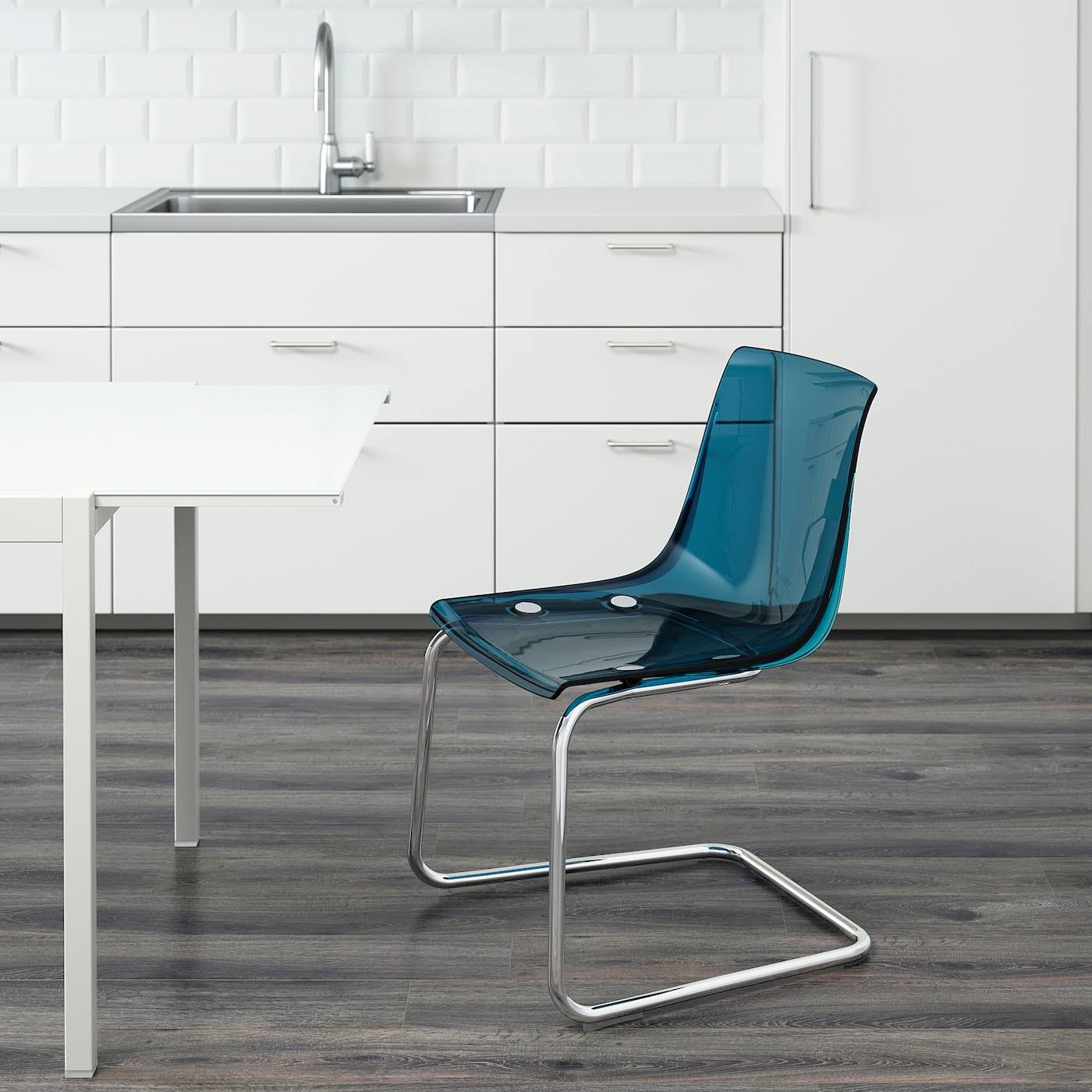 Blue/Chrome Plated Chair L199519