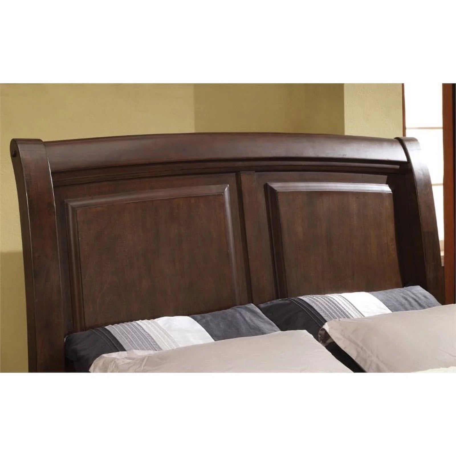 Brown Cherry Wood California King Sleigh Bed U4372