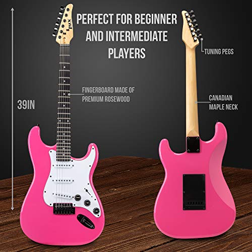 Black 39" Electric Guitar with 20w Amp and Case Bag C7533