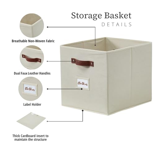 11" 6pcs Texture Grey Fabric Storage Bins M527