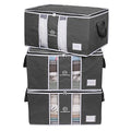 3 Pack Grey Stackable Clothes Storage Bag with Zippers M75947