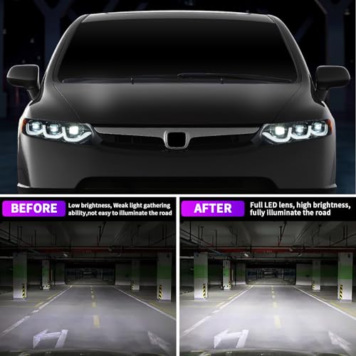3 Projector Head Lamp Assemblies for 8th gen Civic Sedan Q759