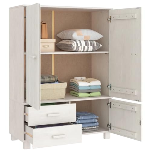 Solid Pinewood Wardrobe Dark Gray R367017