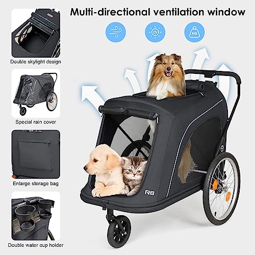 Extra Large Foldable Pet Stroller, Black P625