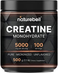 2 Pack Creatine Monohydrate Powder 500 Grams, 5000mg Per Serving, Pure Unflavored Creatine Powder Q2813