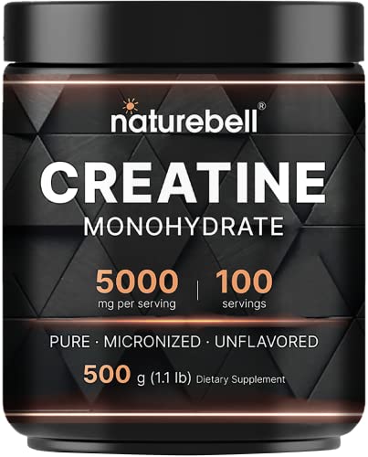 2 Pack Creatine Monohydrate Powder 500 Grams, 5000mg Per Serving, Pure Unflavored Creatine Powder Q2813