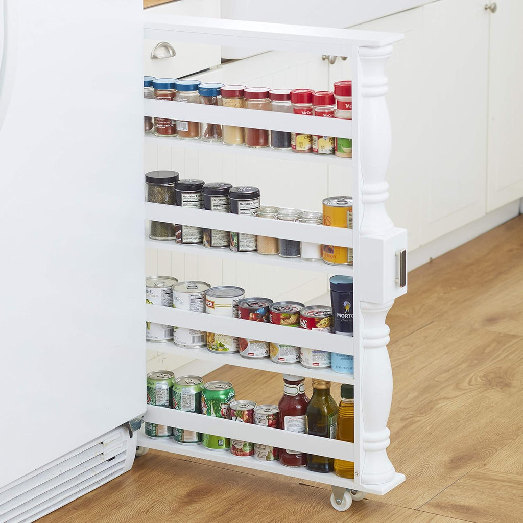 Natural Slim Rolling Kitchen Cart C241