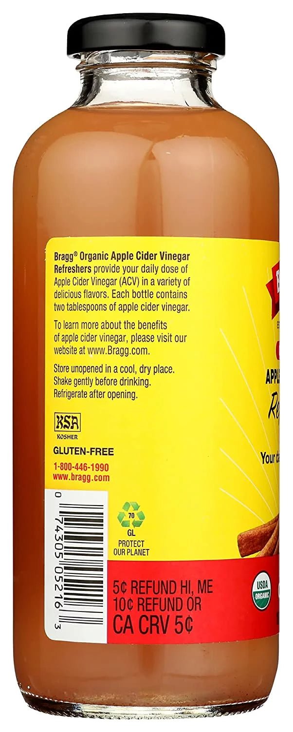 Organic Apple Cider Vinegar Drink Apple Cinnamon 16 fl oz Pack of 4 G1305
