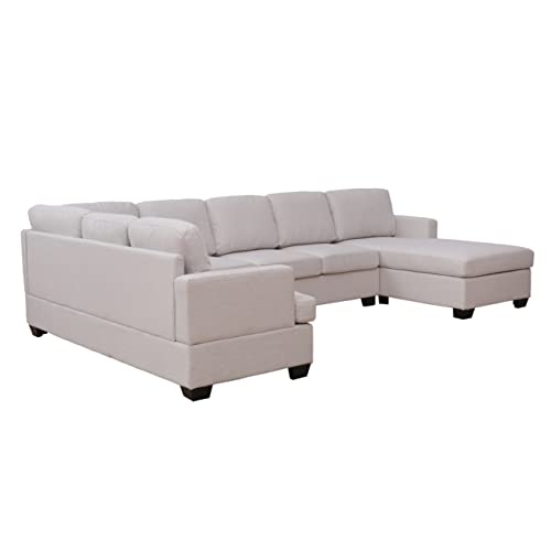 Beige U-Shape Sectional Sofa B6711