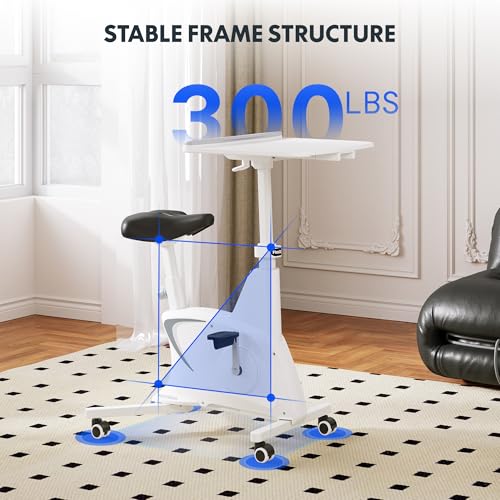 White 3-IN-1 Exercise Bike with Adjustable Resistance LCD Display Seat Desktop O1119