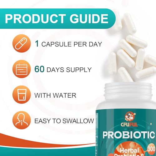 300 Billion CFU 24 Strains Probiotic with 15 Organic Herbs Prebiotics Blend O596