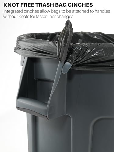 32-Gallon Black Heavy-Duty Round Trash Can J2633