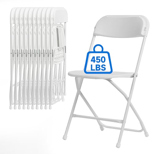 10 PCS White Plastic Folding Chairs V59731