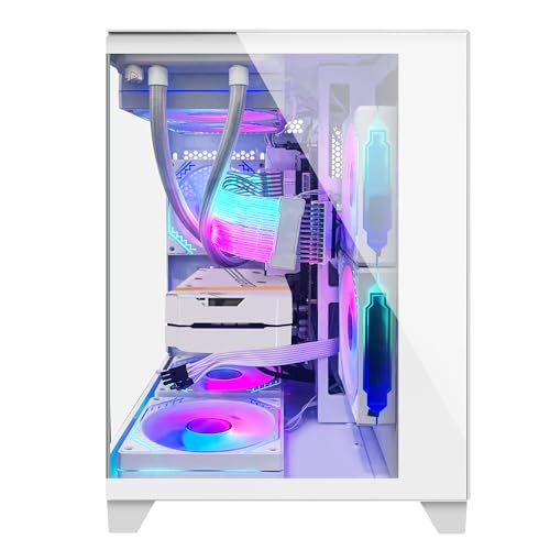White AMD Ryzen 7 5700X RTX 4070 Super 12G 32GB DDR4 RAM 1TB M.2 PCIE SSD 1TB SATA SSD Windows 11 Pro 64-bit Desktop Computer B2871