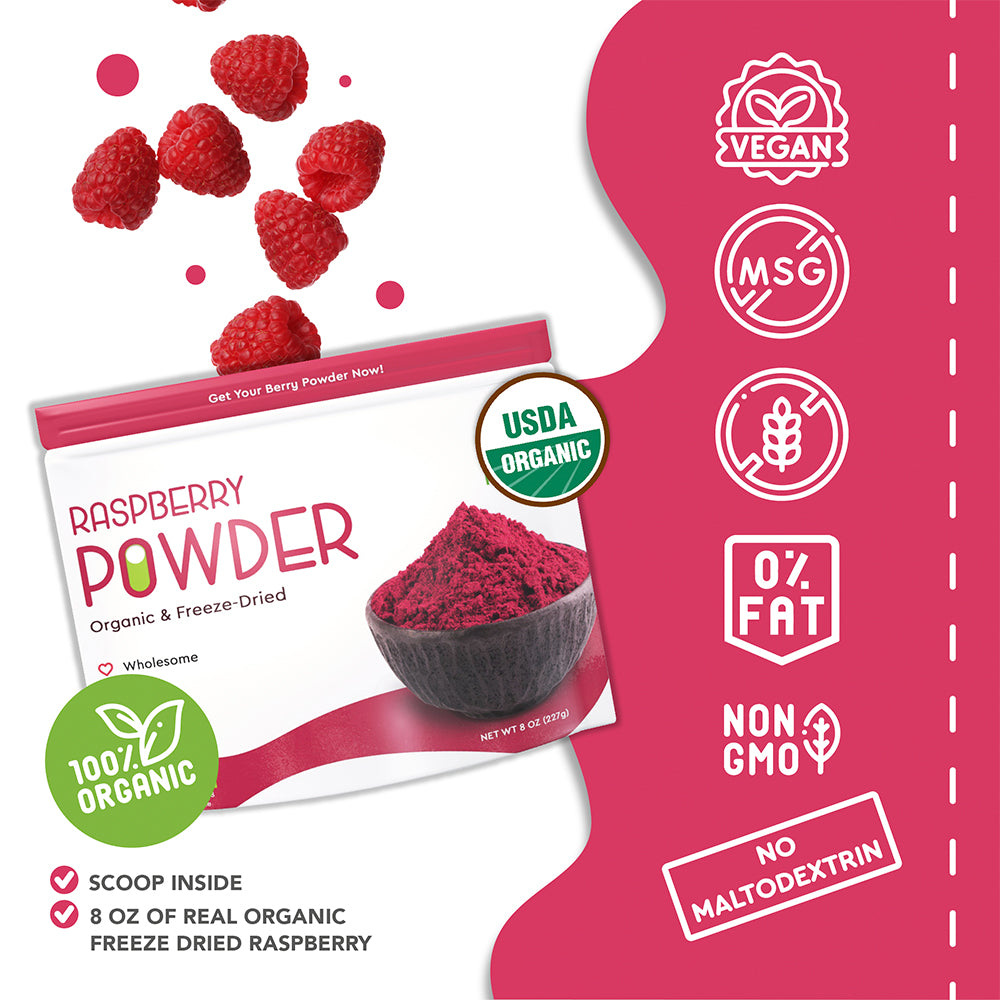Organic Freeze Dried Raspberry Powder, 8 OZ M742581