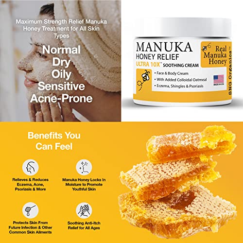 Manuka Honey Eczema Cream (4oz) Moisturizing Lotion C841