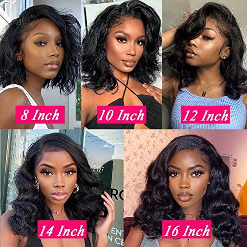 14 Inch Body Wave Lace Front Human Hair Wig X705