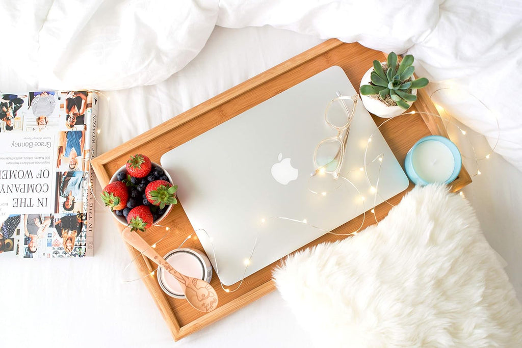 Large Organic Bamboo Folding Serving Tray D74074