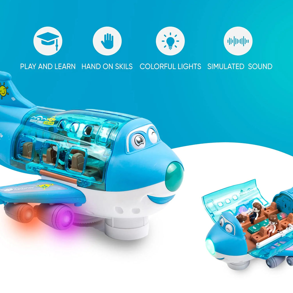 Bump and Go Action Toddler Toy Plane with LED Lights and Sounds A41307