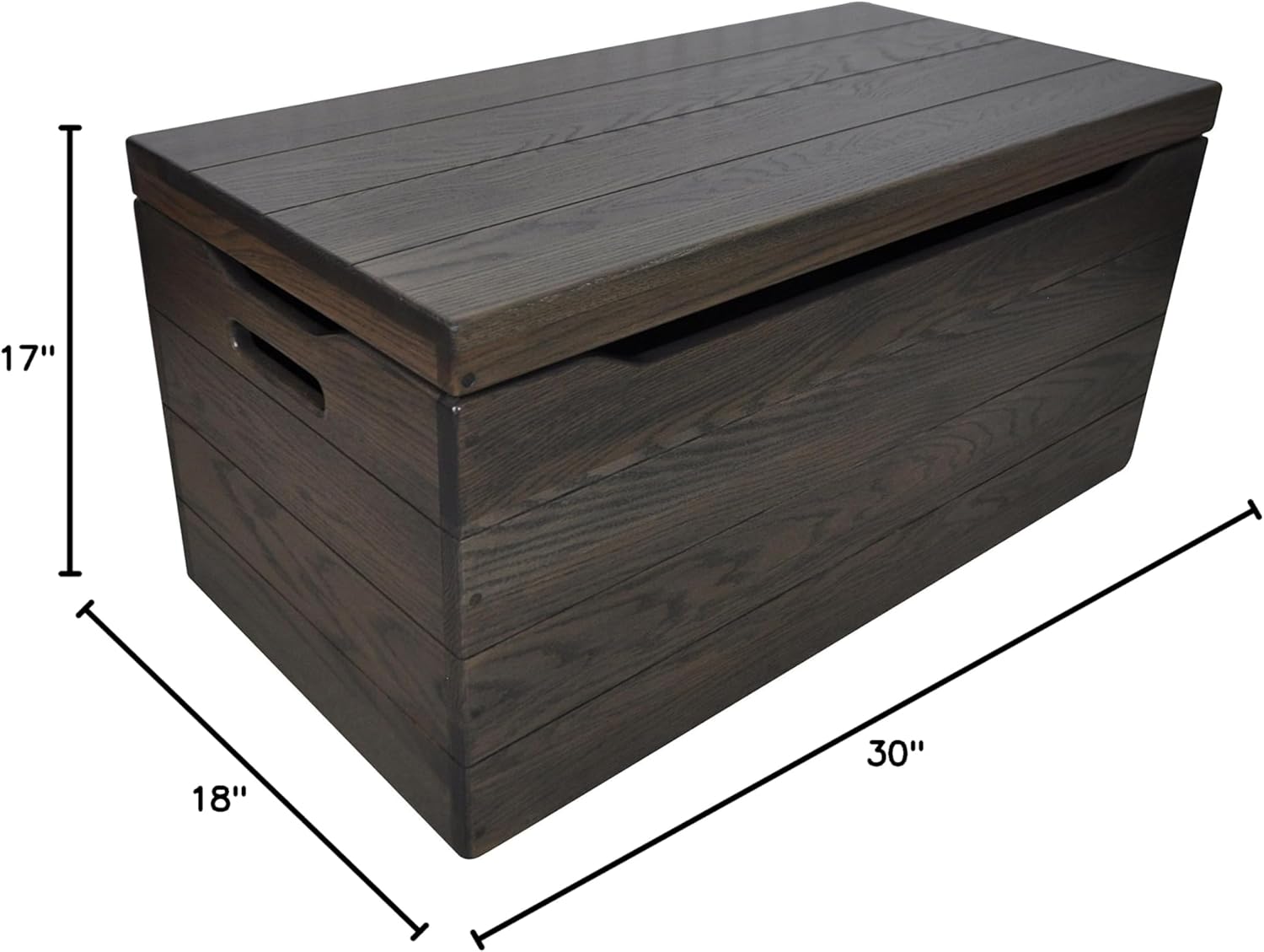 30" Solid Wooden Storage Chest with Handles J187982