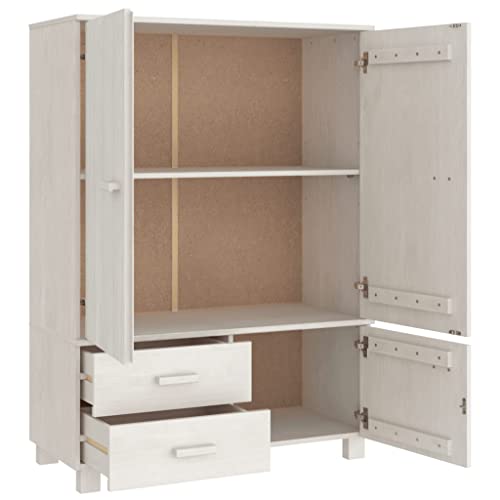 Solid Pinewood Wardrobe Dark Gray R367017