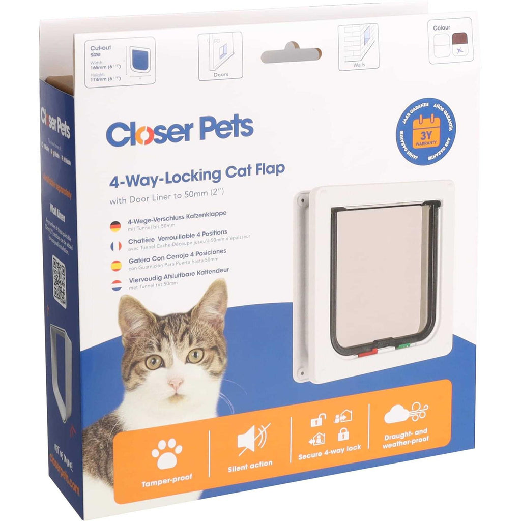 4 Way Locking Cat Flap with Door Liner K168