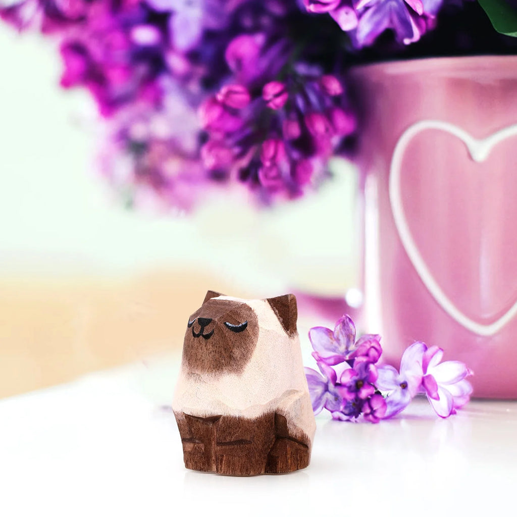 Desktop Wooden Cat Ornament Y966