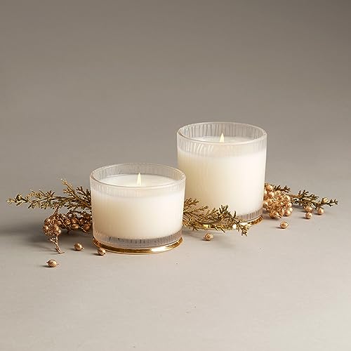 Gilded Frosted Wood Grain Jar Candle (9 oz) L251