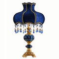 Blue Fabric Lampshade Resin Lamp, 13 in W, 21.6 in H W36896