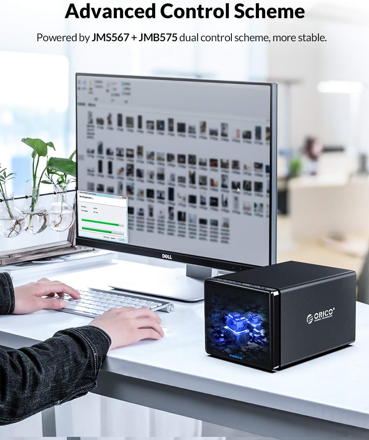 4 Bay HDD Raid Enclosure USB External Hard Drive Enclosure Aluminum SATA III Disk Storage Case Tool-Free for 2.5/3.5 SSD HDD Support 64TB H22537