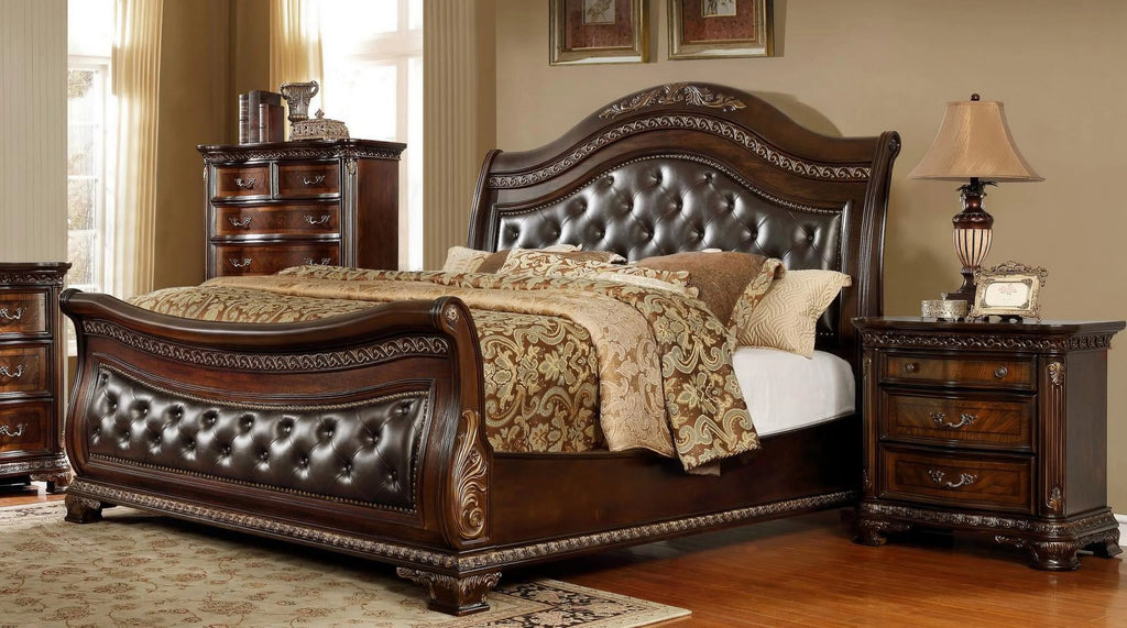 King Size Leather Headboard Bedroom Set 3Pcs Y754