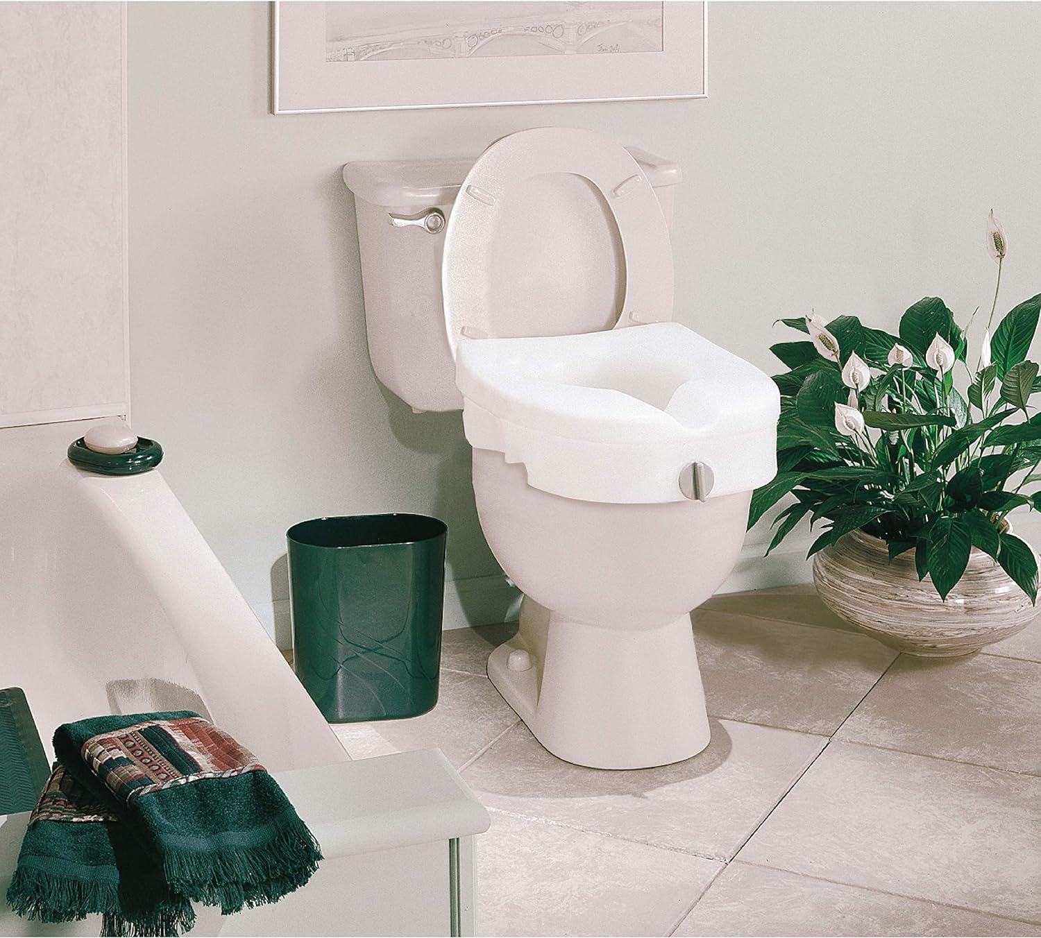 White 5 Inch Raised Toilet Seat X6253
