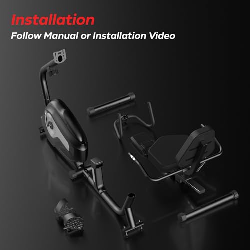 Recumbent Exercise Bike with Adjustable Seat and 16-Level Magnetic Resistance V5307