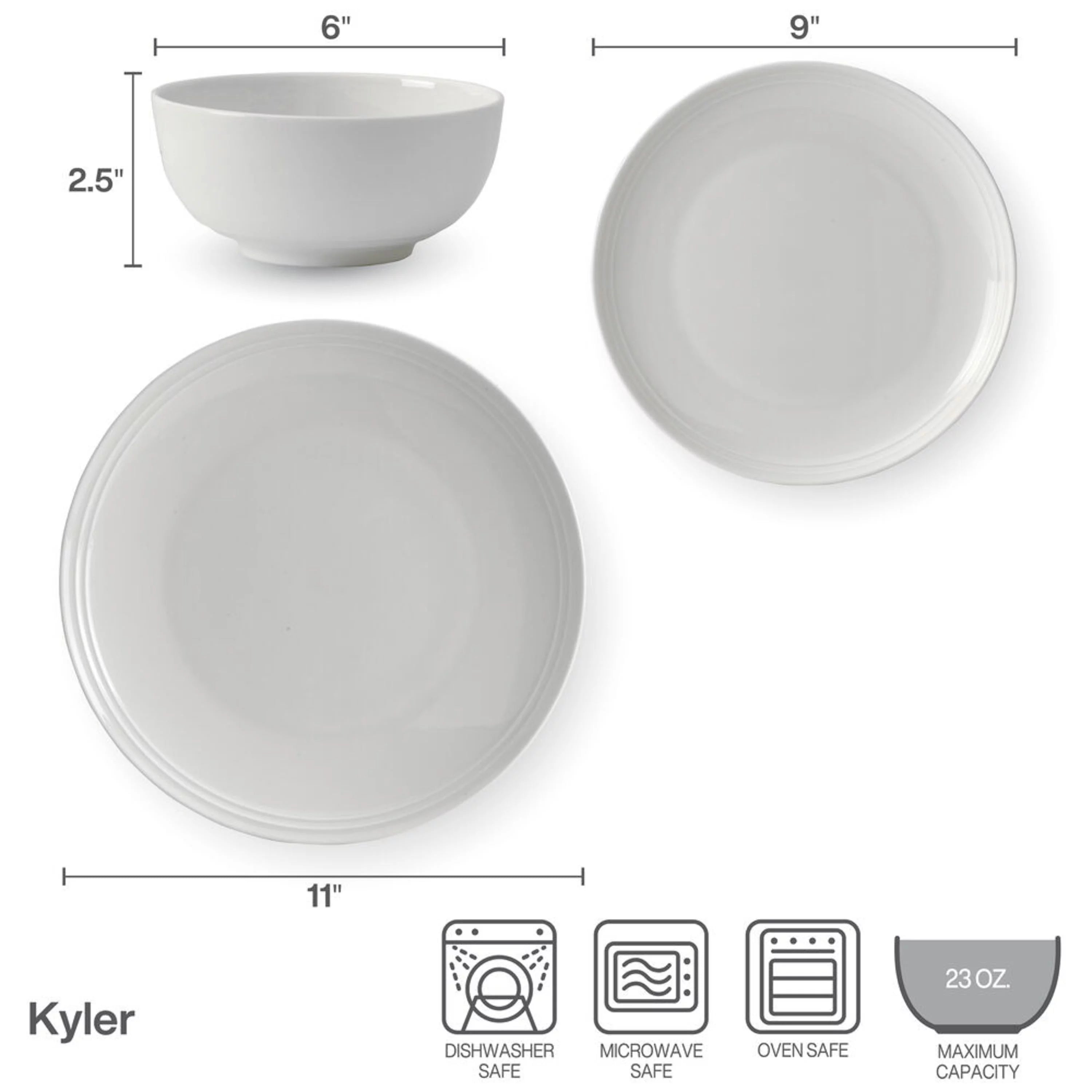 12-Piece Bone China Dinnerware Set B793