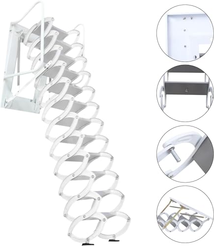 12 Steps Al-Mg Alloy Telescopic Attic Ladder Y81003