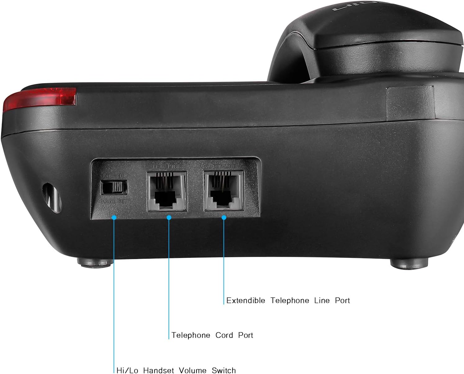 Big Button Corded Telephone with Speaker Desk Phone Black E959
