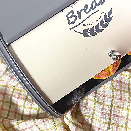 Metal Bread Box with Roll Top Lid Z2588