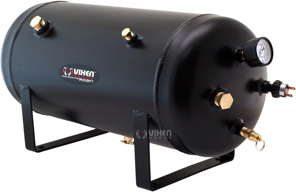 Train Horn Kit with Dual 200psi Air Compressor, 5 Gallon Tank, 8 Trumpets B388497