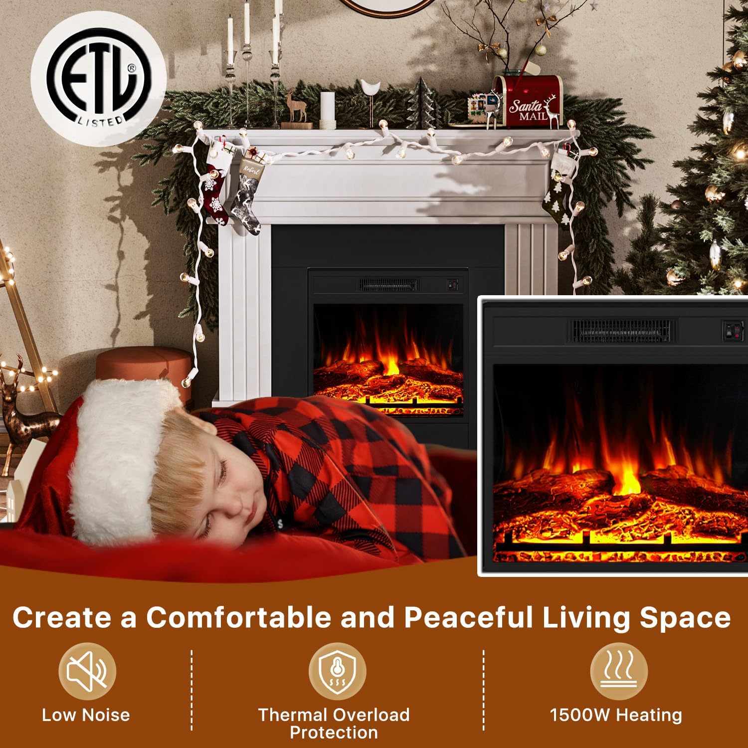 43" Electric Fireplace Mantel with Heater S257271