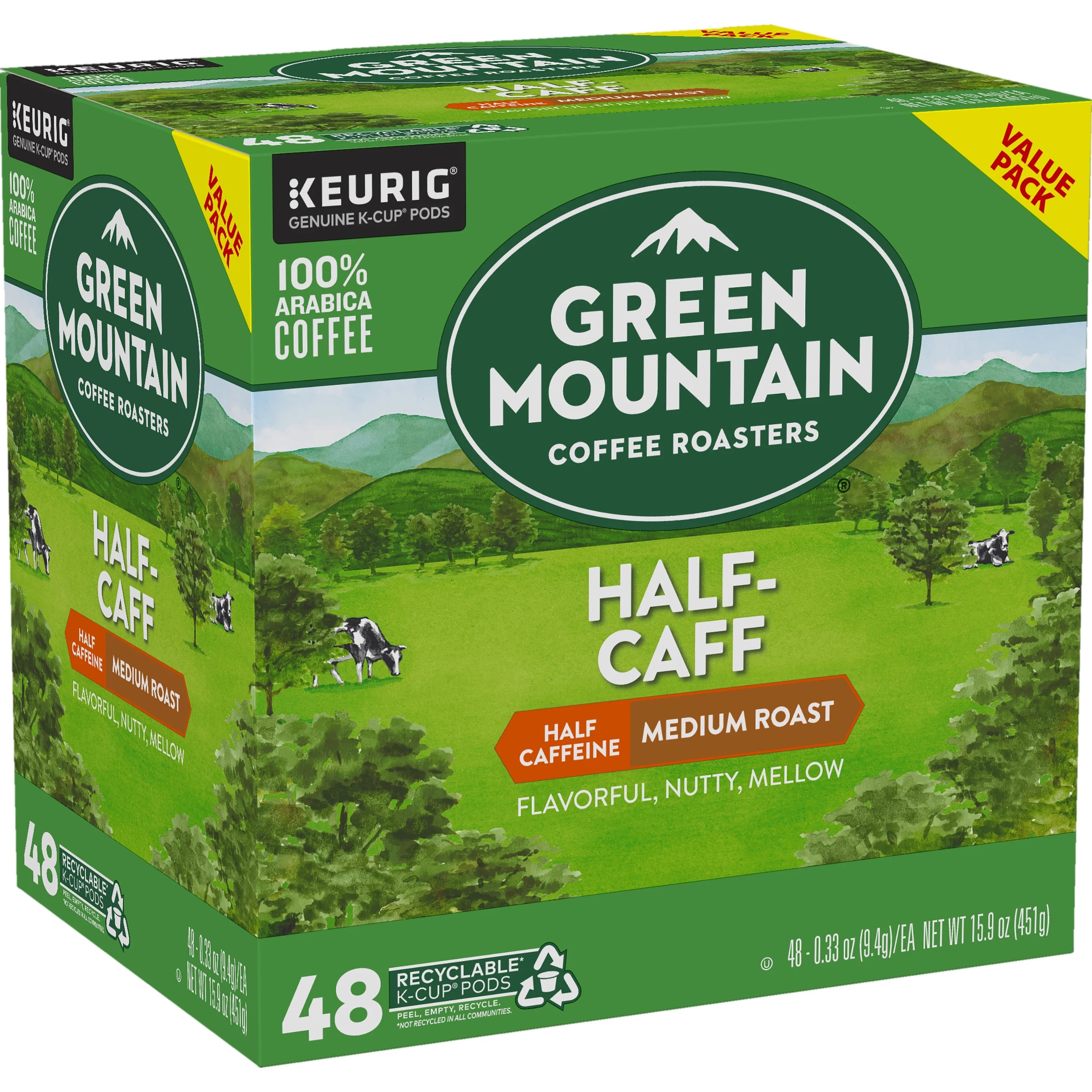 Half Caff Medium Roast Coffee K-Cup Pods, 48 Count D557745