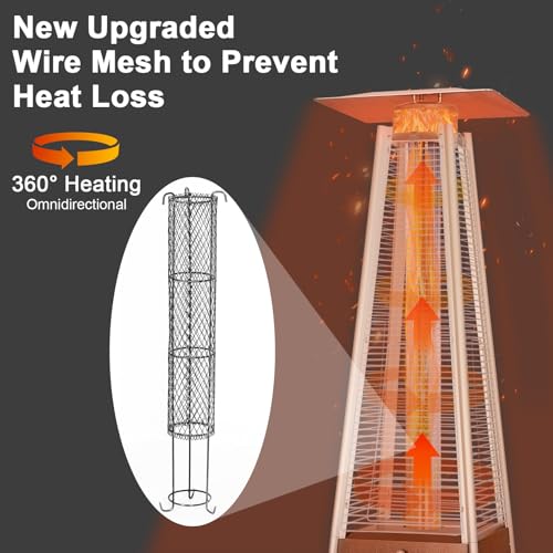 Bronze 48000 BTU Propane Patio Heater with Wheels and Cover X7707