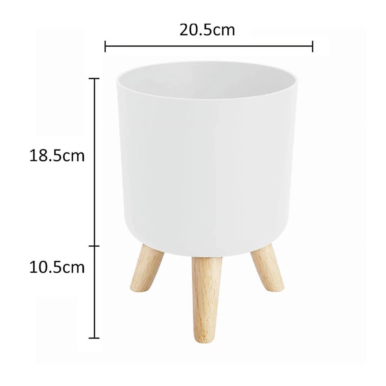 Indoor Planters Set with Wooden Legs Floor Standing Flower Pot W991253