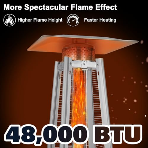 Bronze 48000 BTU Propane Patio Heater with Wheels and Cover X7707