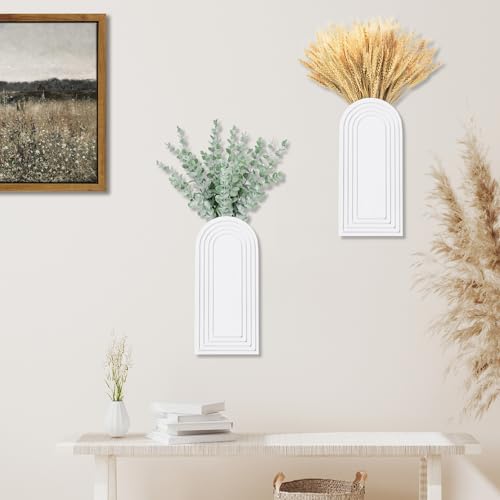 White Wood Wall Vase W642698