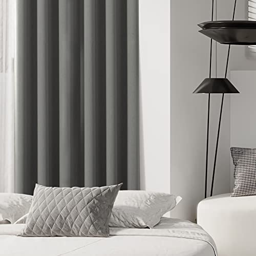 Light Beige Blackout Curtains 95 inch Length 2 Panels Set Y2712