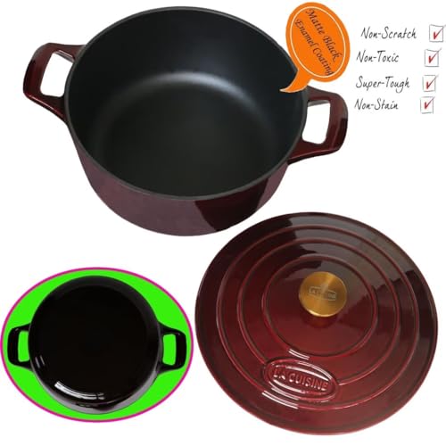 2.1 QT Enameled Cast Iron Dutch Oven with Lid X453