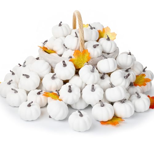 50 Pcs 3.15 Inch Orange Fall Artificial Foam Pumpkins I456296